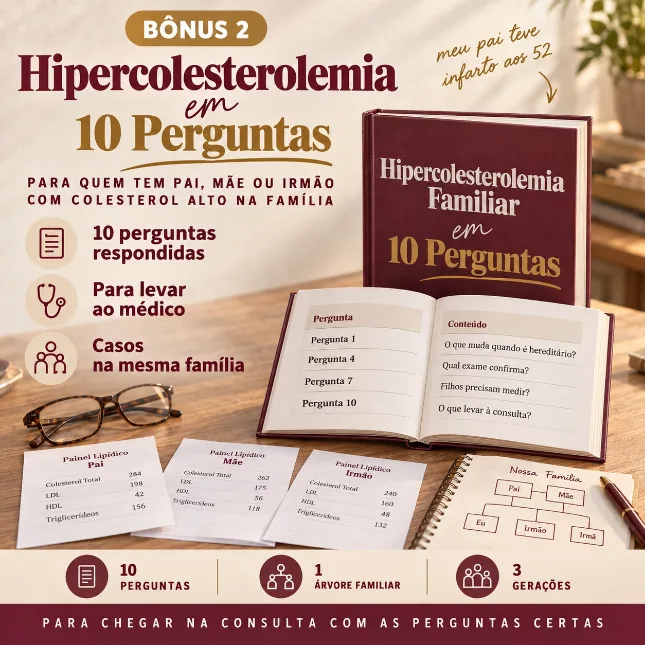 Capa do bônus Guia da Hipercolesterolemia Familiar em 10 Perguntas
